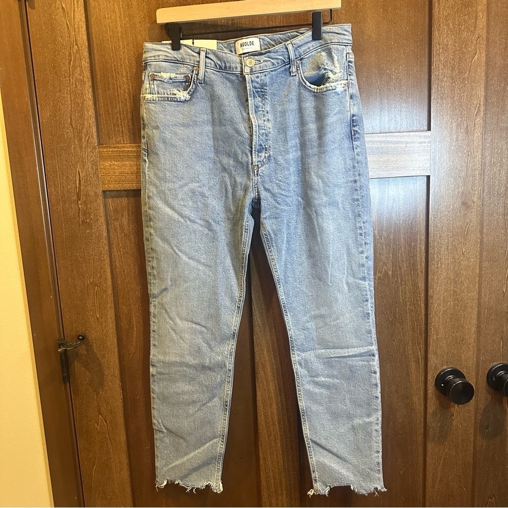 Agolde Women's High Rise Jeans - Light Blue